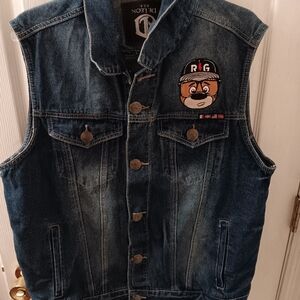 De Leon Premium Jeans Brand Jean vest/ jacket Brand New Men's Sz XL Extra Large
